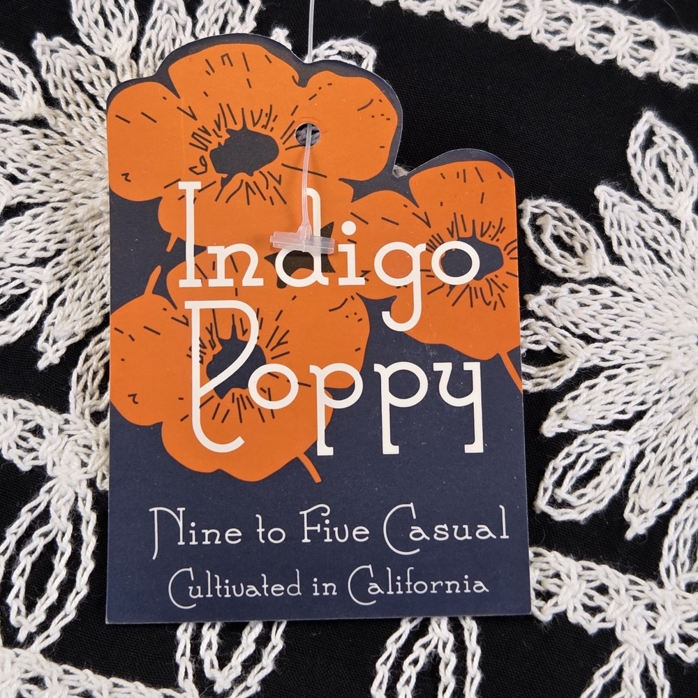 Indigo‎ Poppy Crochet Embroidered Top Women's S Bell Sleeve Babydoll Boho NEW - Picture 7 of 9